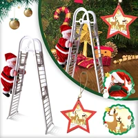 electric climbing ladder santa claus christmas figurine ornament gifts christmas gift tags navidad decoraciones para el hogar