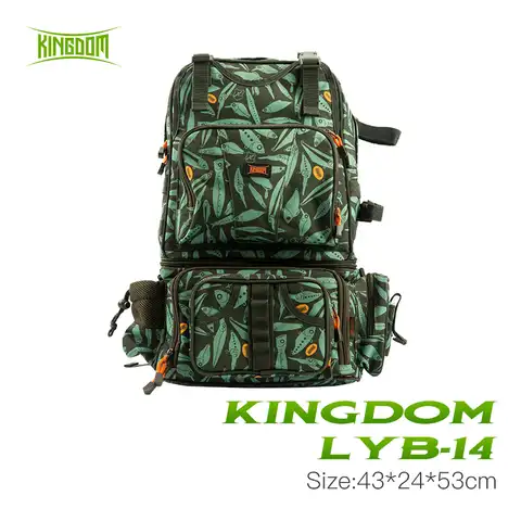 Многофункциональная сумка Kingdom для рыбалки, водонепроницаемый нейлоновый рюкзак 1000D, съемная комбинация, большой уличный рюкзак для рыболо...