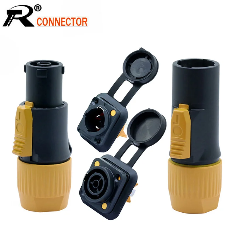 10 шт. IP65 Водонепроницаемый 3 контактный разъем питания переменного тока штекер +