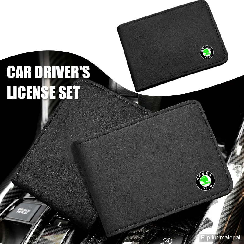 

Auto Driver License Cover PU Leather Car Driving Documents Case for Skodas Octavia Fabia Rapid Yeti Superb A5 A7 A2 Car Goods