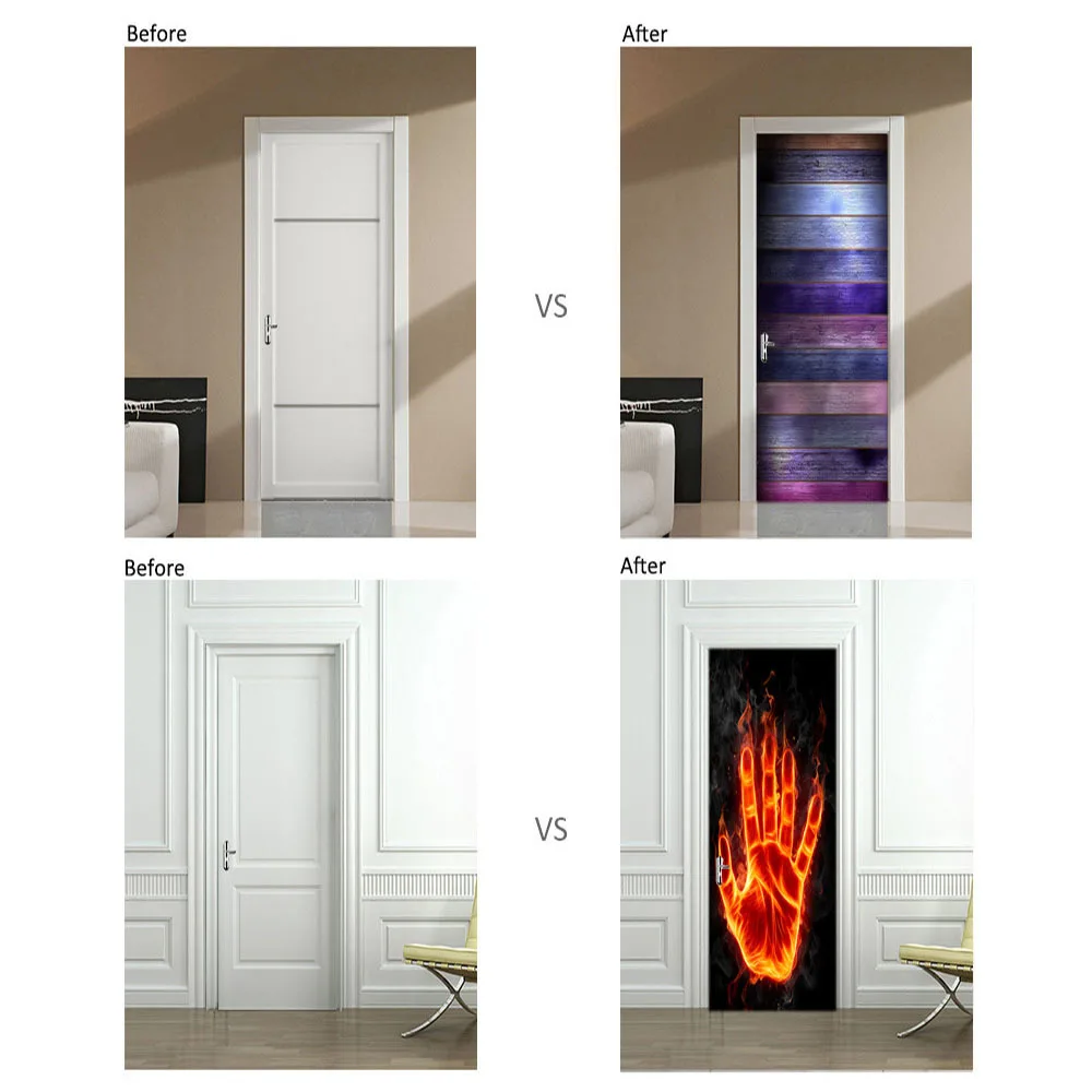 Наклейка на дверь s пейзаж Водонепроницаемый гостиная обои для двери спальни