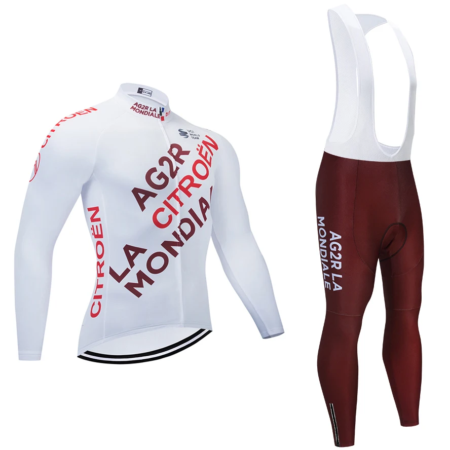 

Winter 2021 AG2R Cycling TEAM JERSEY Bike Pants Sportswear Men Ropa Ciclismo Thermal Fleece Bicycling Maillot Culotte