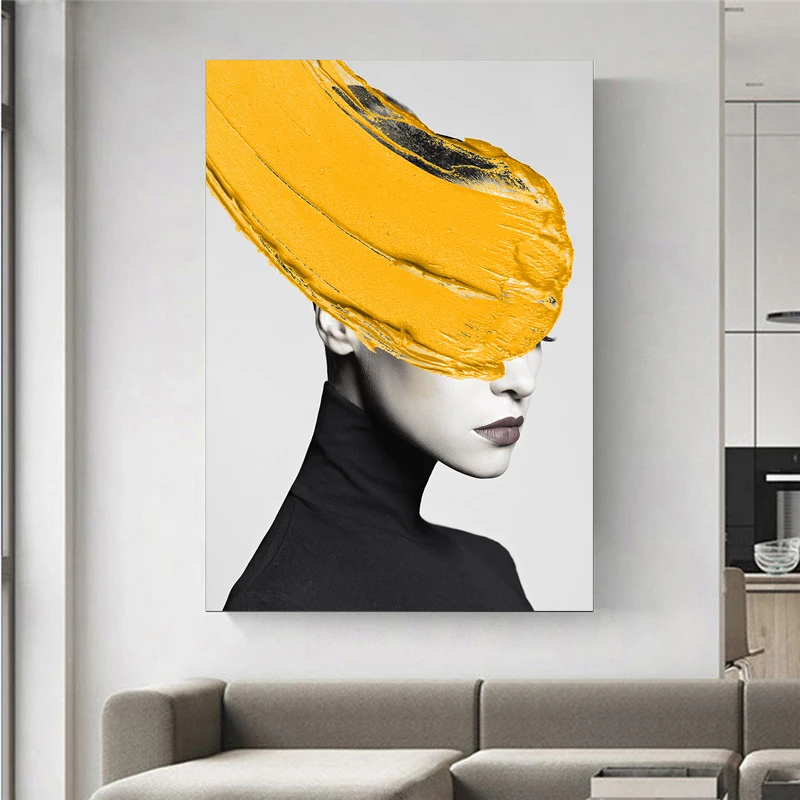 

Nordic Art Sexy Woman Cover Face Canvas Art Posters And Prints Flowers Girls Canvas Paintings on the Wall Art Pictures Cuadros