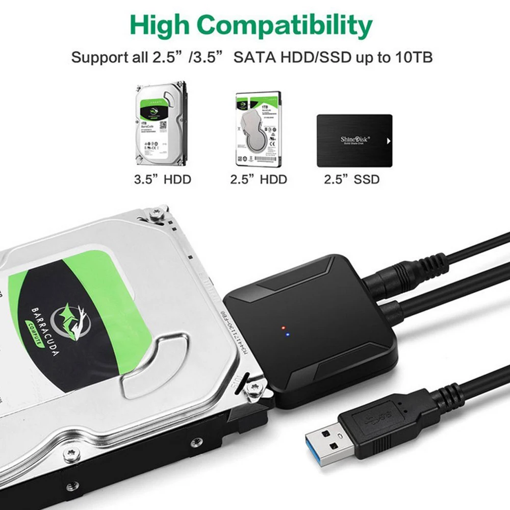 Адаптер USB 3 0 к Sata кабель конвертер 22pin для 2 5 &quotSata HDD SSD SataIII USB3 высокое качество