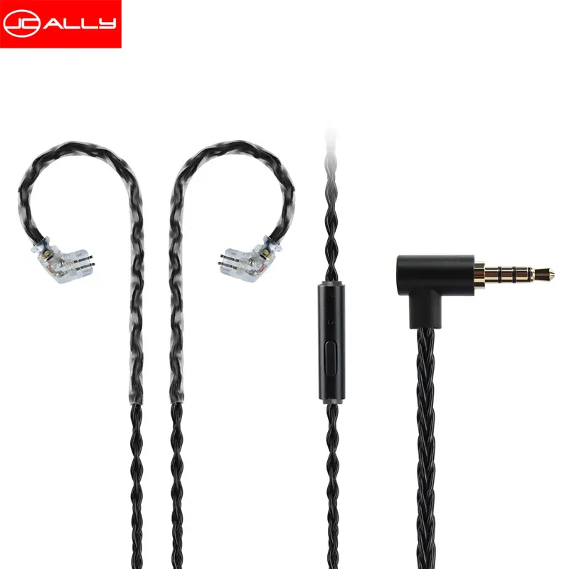 

JCALLY5N Pure Silver Plated Earphone Upgrade Cable with Microphone 3.5mm MMCX/QDC/0.78/0.75mm 2Pin for KZ TFZ T2 ZSN L Shape