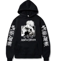 jujutsu kaisen hoodie hip hop anime gojou satoru print hooded pullovers tops loose long sleeves harajuku man clothes