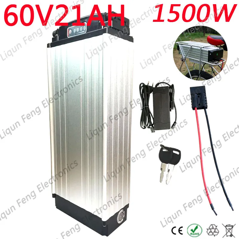 Литий ионная батарея 60 В в 21 Ач 20 для электровелосипеда Samsung с задним фонарем и
