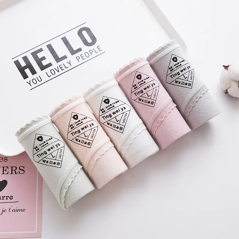 4 шт./лот детское хлопковое нижнее белье трусы для молодых девушек однотонные