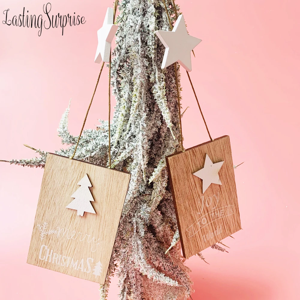 1 шт. деревянные Рождественские Подвески рождественские висячие украшения для