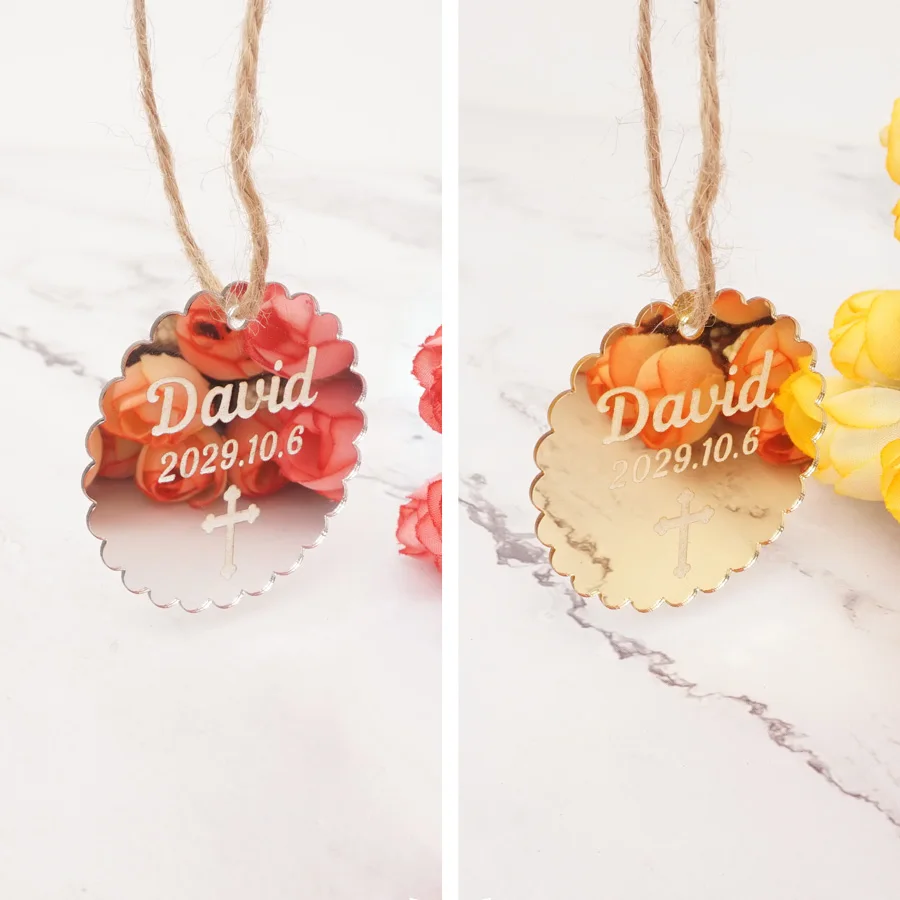 30 шт. персонализированные идеи Babyshower декоративные бирки акриловое зеркало