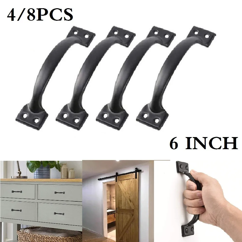 

Black Barn Door Handles Door Bow Drawer Handles Fashionable 138*30*33mm