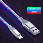 Светодиодный светящийся кабель Micro USB Type-C, кабель для быстрой зарядки Kable для iPhone, смартфона, сотового телефона, провод Microusb, кабель типа C USBC для Android
