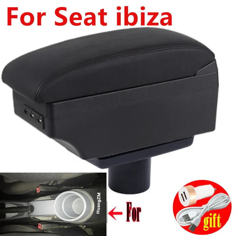 Подлокотник для Seat ibiza 6j Ibiza 6 л центральный ящик хранения вещей с подстаканником и
