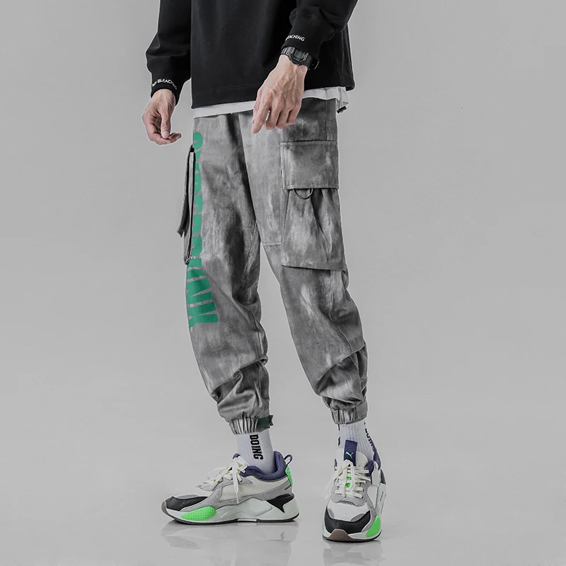 2019 Новые хип-хоп мужские штаны с большим шаговым швом шаровары эластичной талией