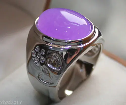 Wholesale price 16new ^^^^New!Real Purpal Jade 18K gold plated Ring AAA Grade size 8 9 10 11 | Украшения и аксессуары