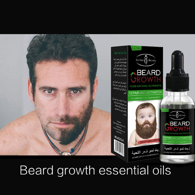 

100% Natural 30ML Men Beard Growth Oil Accelerate Facial Hair Grow Beard Essential Oil Beard Growth Leave-In Beard Conditioner