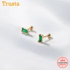 Серьги-гвоздики женские из серебра 925 пробы, с фианитами, 1 шт.