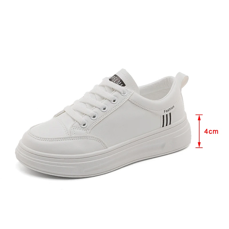 

Women Flat Canvas Lace Up PU Shallow Vulcanized Shoe Female Sneakers Fashion Leisure White Shoe Concise Woman Footwear Comfort