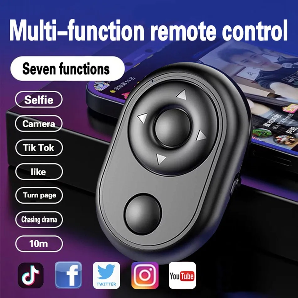 

Universal Mobile Phone Selfie Camera Shutter Bluetooth-compatible Remote Control Button For Tik Tok e-book Wireless Controller