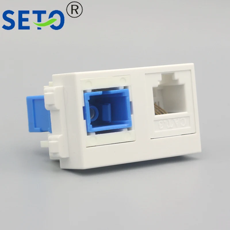 Телефонный модуль SeToCat3 RJ11 + оптоволоконный зеркальный соединитель Keystone для