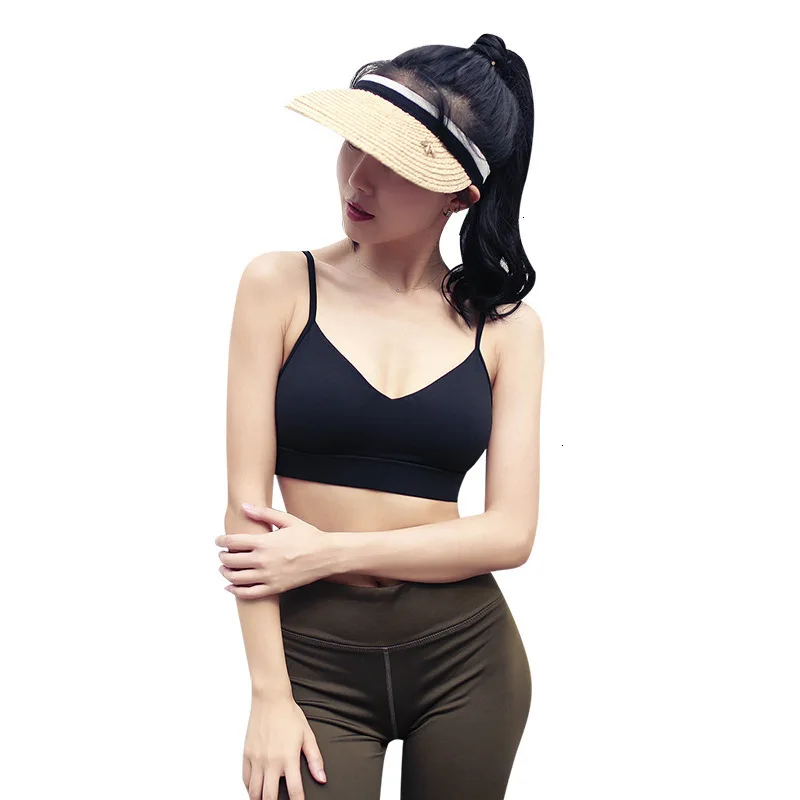 

Women's Padded Sports Bras Wear Strap Sport Jogging Bra Top Yoga No Ring For Women Gym Running Seamless Fitness Underwear 2019