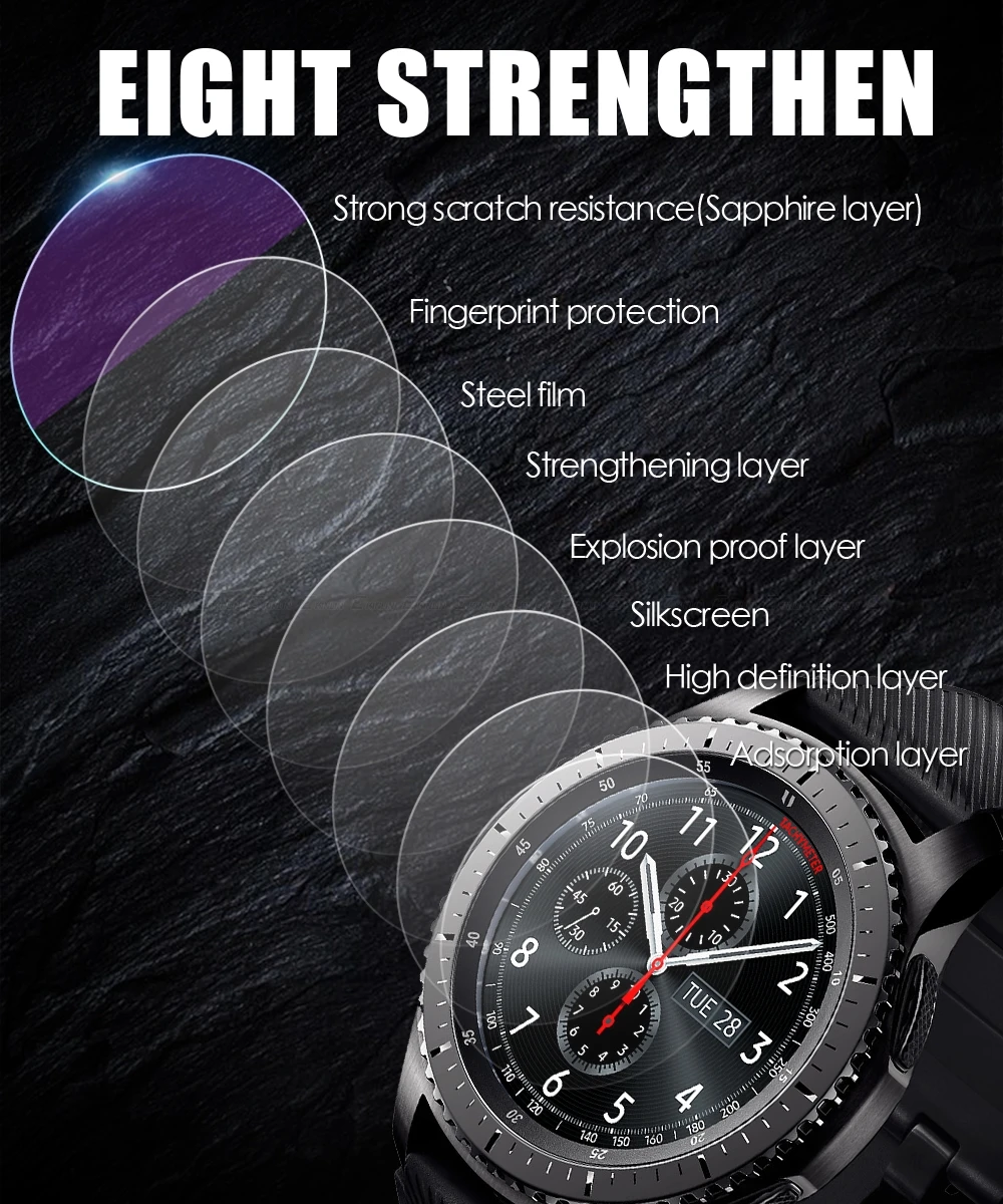 2.5D Защитная пленка для экрана закаленное стекло Samsung Galaxy Smart Watch 3 Watch3 41 мм 45 Gear S3 S2 46