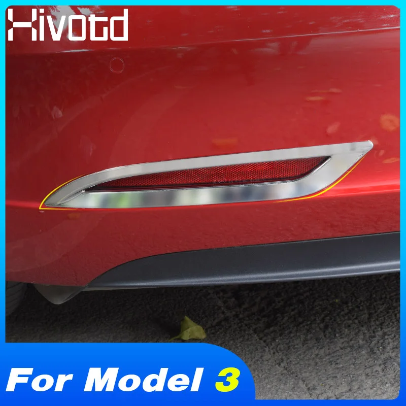 Hivotd для Tesla модель 3 задний бампер противотуманный светильник крышка лампы
