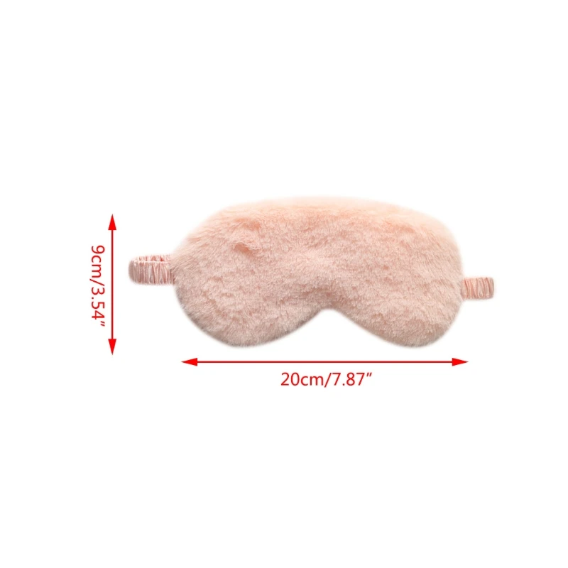 

H7JC Soft Fluffy Plush Nap Eye Mask Simple Solid Color Eyeshade Cover Satin Back Cute Anti-Fatigue Sleeping Blindfold Eyepatch
