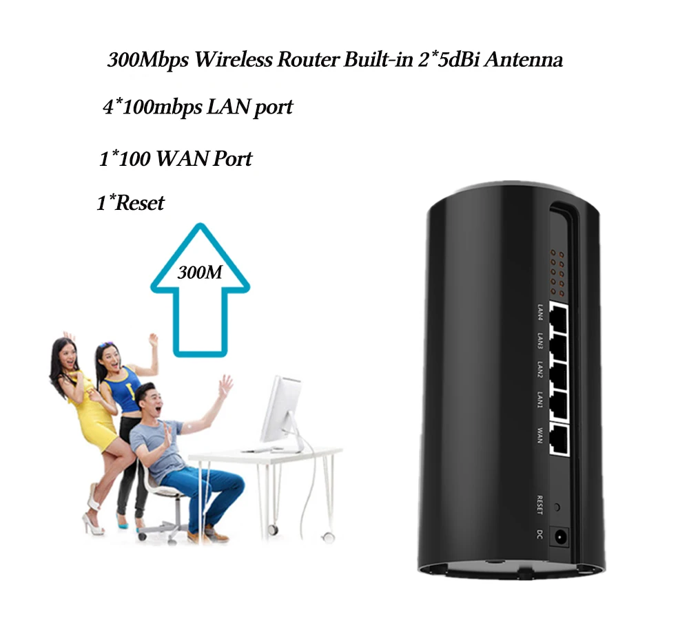 KuWFi 300Mbps беспроводной Wifi роутер 2 4G OpenWrt домашний усилитель встроенный * 5dBi антенна