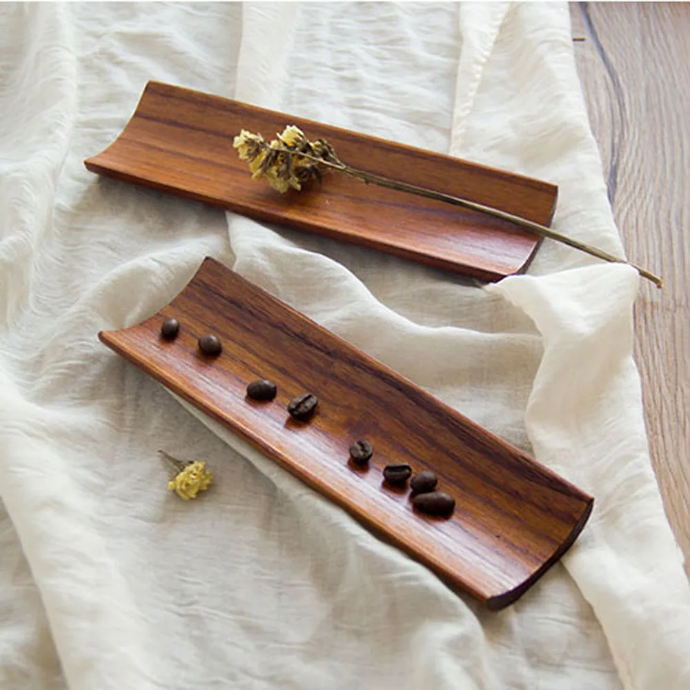 

1pcs Wooden Oblong Sushi Plate Dumplings Salad Bread Fruit Dishes Dessert Snack Display Tool Multi-purpose Kitchen Tableware