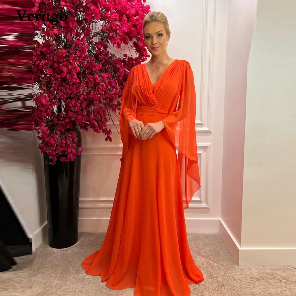 Платье шифоновое простое ТРАПЕЦИЕВИДНОЕ с длинным рукавом летучая мышь | Свадьбы