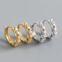 a00684 korean knotted pave crystal zircon stud earrings for women genuine 925 sterling silver birthday fine jewelry