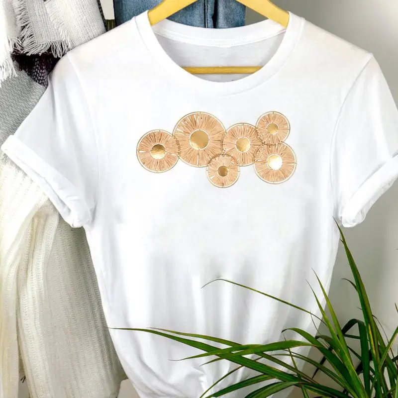 

Women's Summer Blouses 2021 Women Clothes Watercolor Flamingo Beach Trend Cartoon Print Fashion Short Sleeve Graphic T-shirt Top