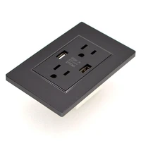 10pcs new wall socket with dual usb intelligent charging american standard jack 15a 5v 2 1a power adapter outlets wholesale