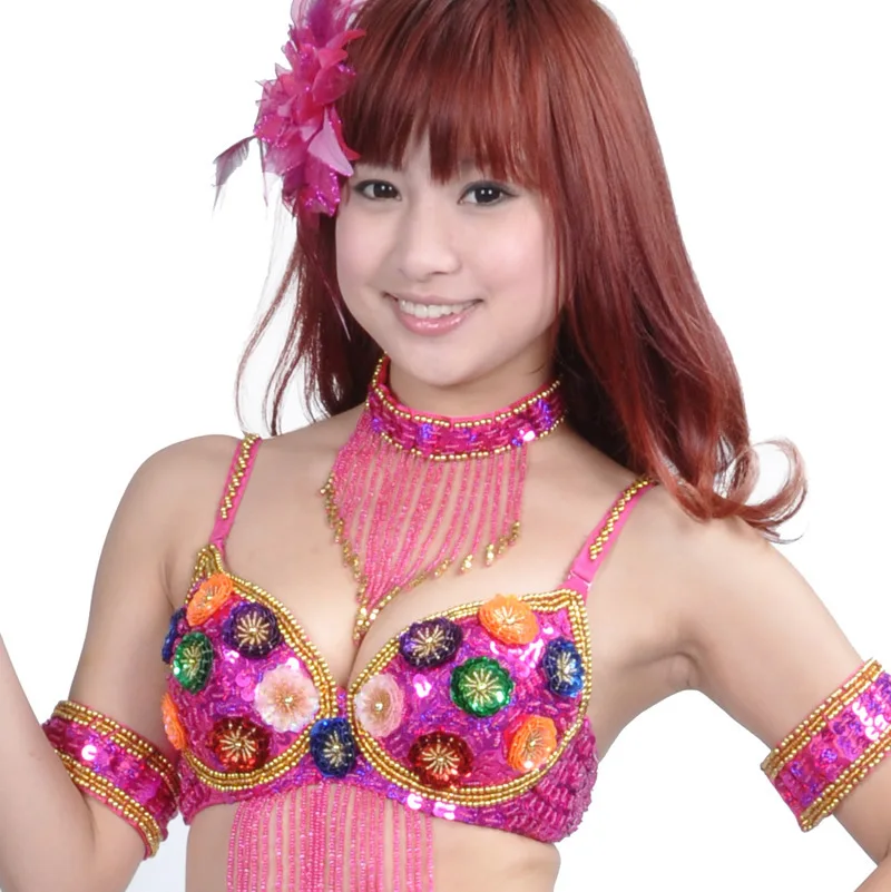 Dance Jewelry Oriental Dance Costume Accessories Sequins Beaded Adjustable Belly Dance Necklace Armbands Cheap Jewelry