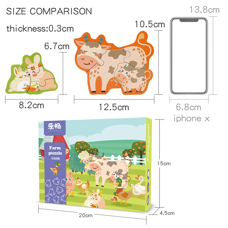 Новые деревянные игрушки головоломки большого размера для детей Мультяшные