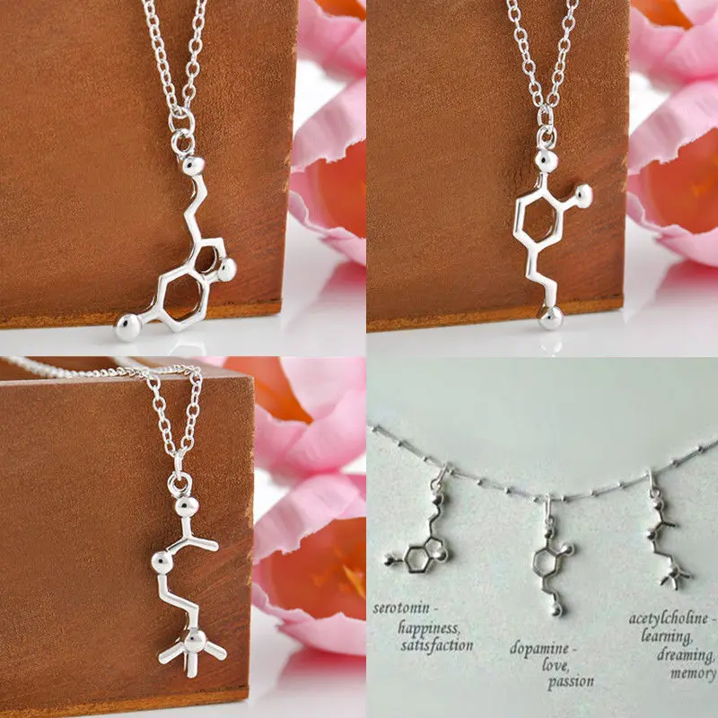 Лидер продаж модное ожерелье серотонин допамин Ацетилхолин биохимическая