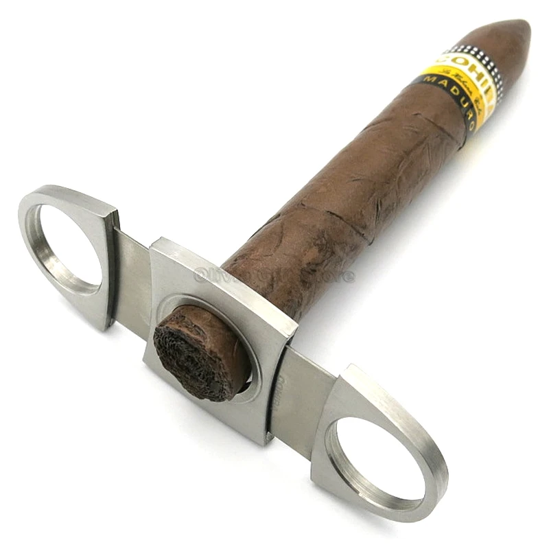COHIBA Stainless Steel Cigar Cutter Sharp Blade Cigarette Metal Knife Guillotina With Gift Box Tobacco Smoking Tool | Дом и сад