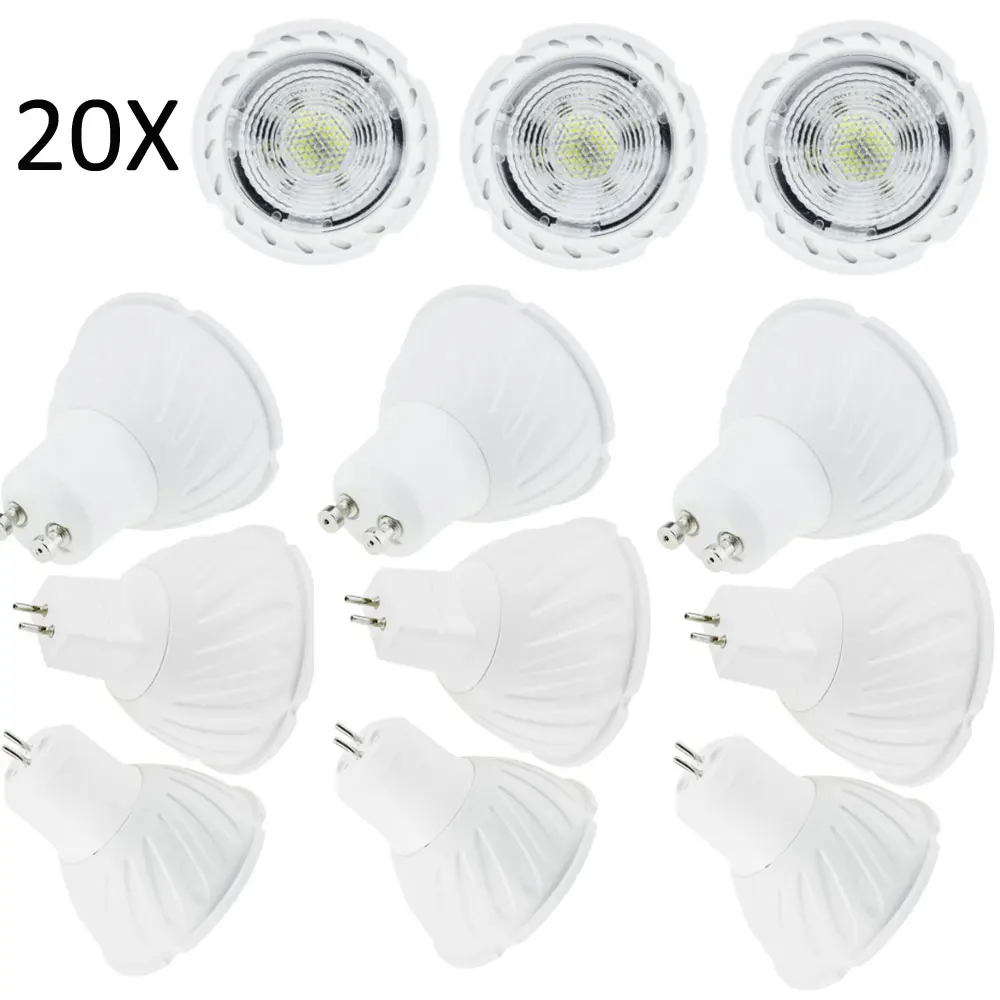 

20x High Quality Bright Dimmable LED Spotlights 7W GU10 GU5.3 MR16 COB Spot Light Bulbs Lamps Aluminum Ampoule 220V 240V