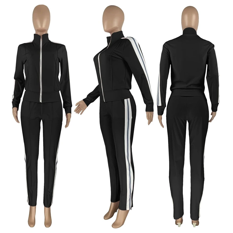 

Spring Autumn Patchwork Zipper 2 Piece Set Women New Solid Leisure Sports and Leisure Suits Y2k Lounge Wear Tracksuit Women