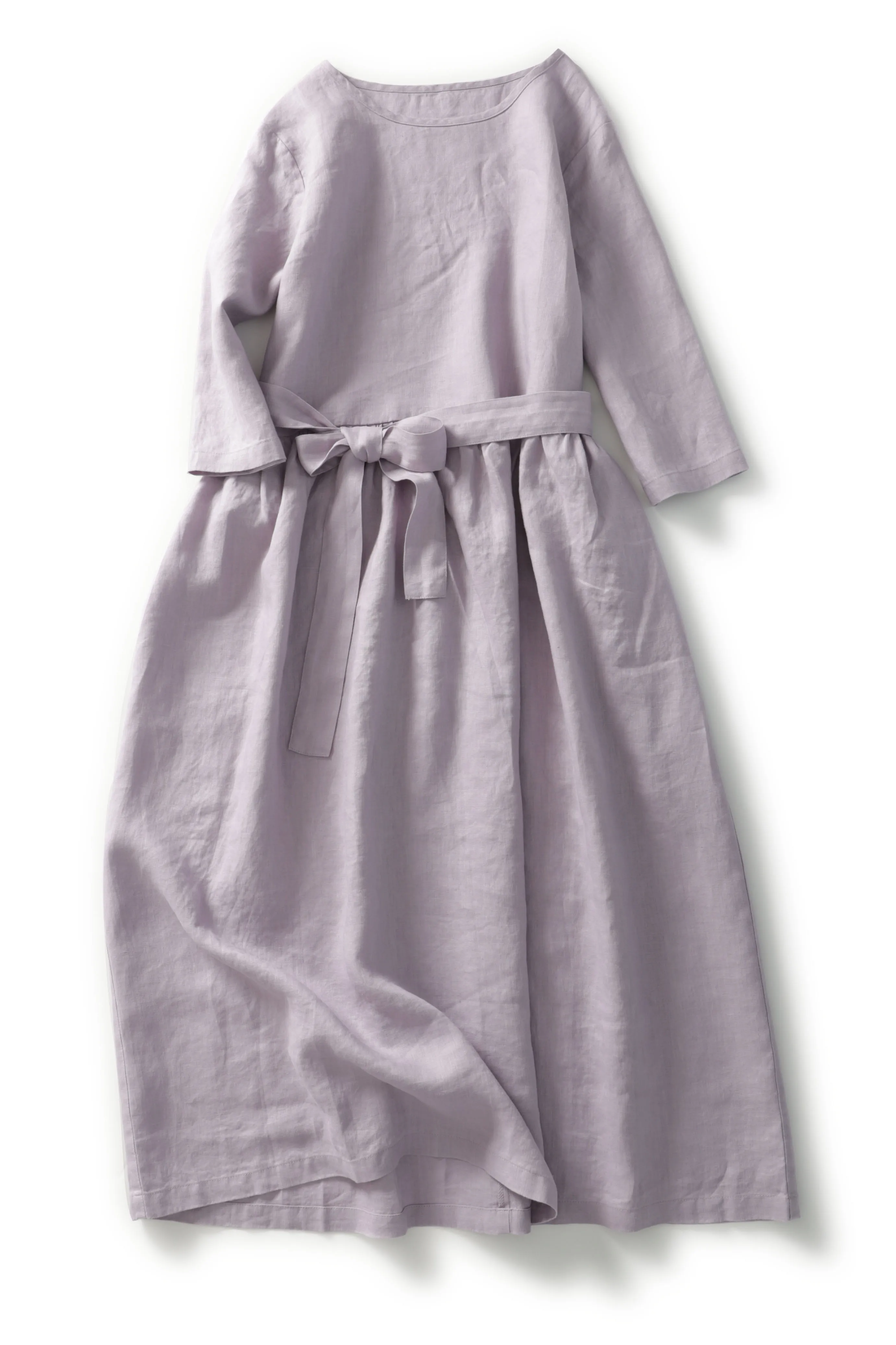 

2021 Summer Women Loose Brief Japanese Style Mori Girls Comfortable Soft 14*14 Water Washed Linen Pullover Frocks Purple Dresses