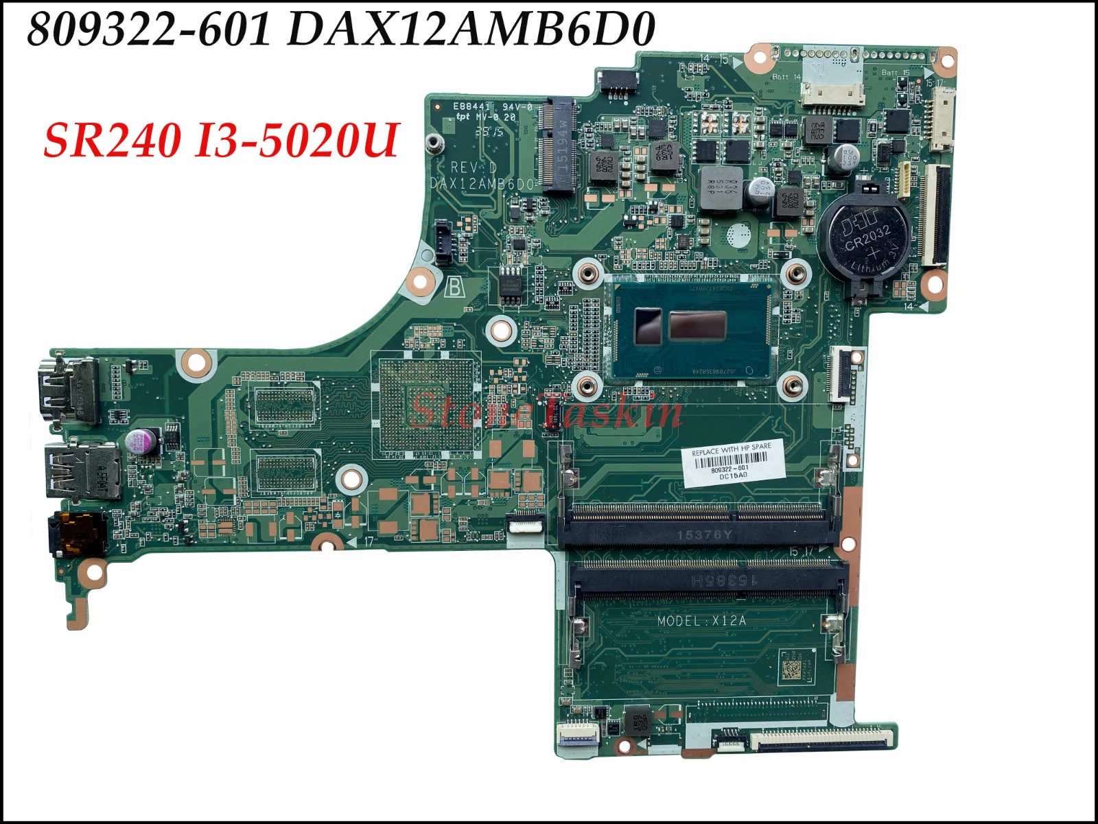 Материнская плата для ноутбука HP Pavilion 17-G 17T-G 17-G077CL с процессором i3-5020U DAX12AMB6D0 X12A, высокого качества 809322-501 809322-601, протестированная.