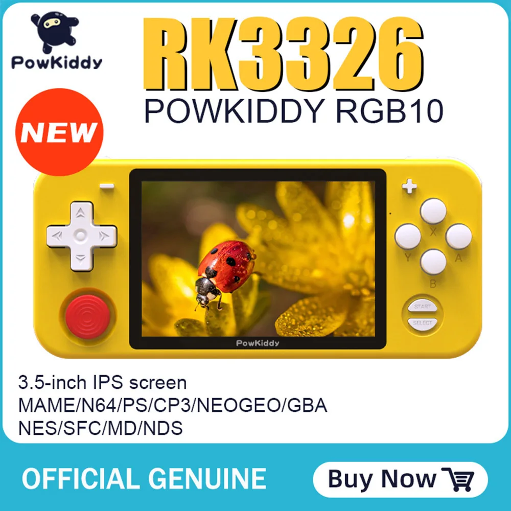 

Игровая консоль Powkiddy RGB10 в стиле ретро, Карманная игровая консоль, 4000 игр, экран 3,5 дюйма IPS, 32 ГБ