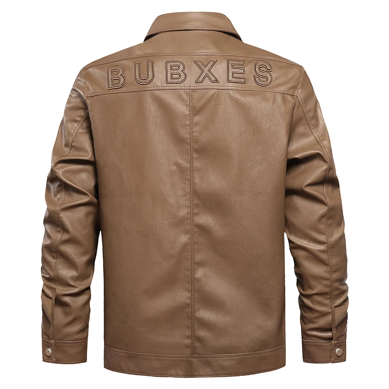 

New Vintage PU Leather Jacket Men Autumn Winter Men's Leather Jacket Coats Male Multi-pocket Motorcycle Faux Leather Jackets Men