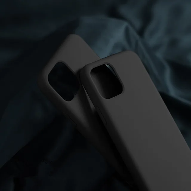 Мягкий гелевый резиновый жидкий силиконовый чехол для телефона для iPhone 11 Pro X XS MAX XR 8 7 Plus 6s 6Plus задняя крышка полный защитный чехол - Цвет: Black