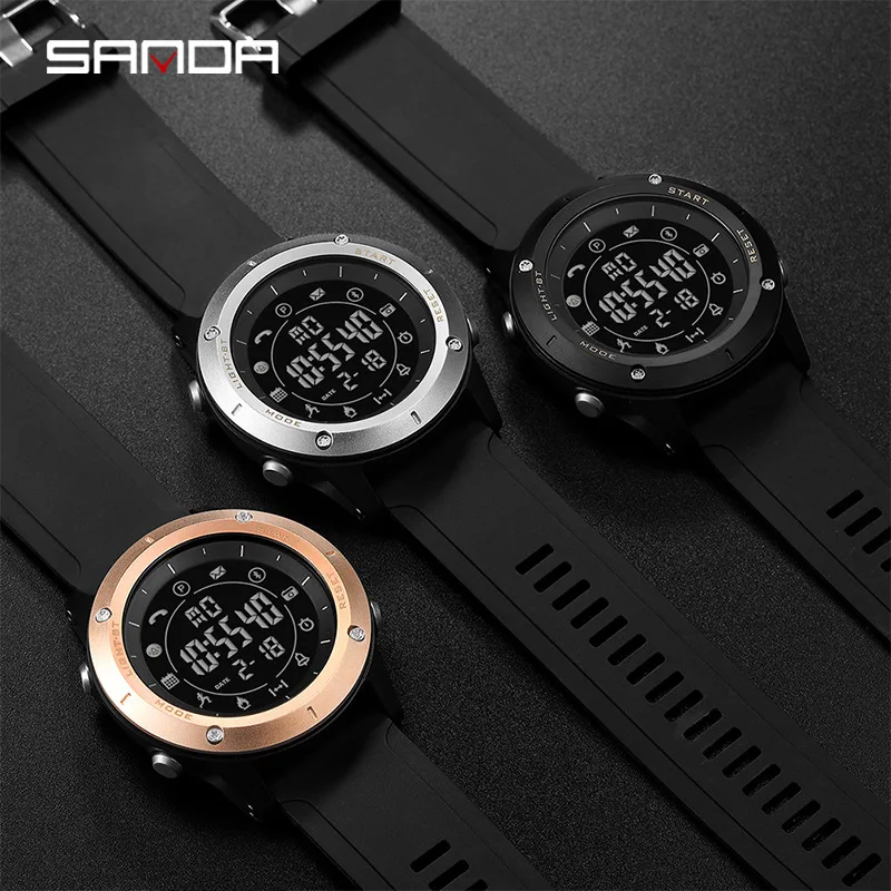 Бренд SANDA электронные часы Для мужчин спортивные светодиодные наручные для