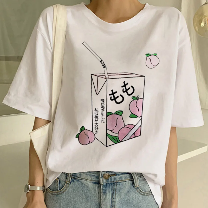 

Harajuku Kawaii T Shirt Japanses Aesthetic Grunge T-Shirt Women Girls 90s Kcute Tshirt Tee Summer Ulzzang Tops Tee