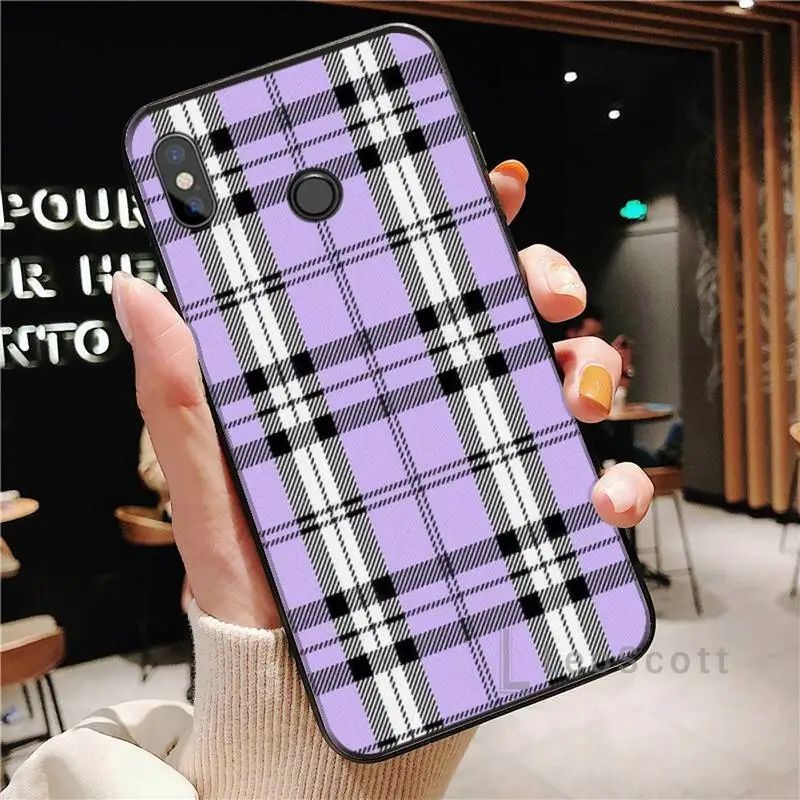 

Retro diamond plaid Phone Case For Xiaomi Redmi note 4 4X 8T 9 9s 10 K20 K30 cc9 9t pro lite max