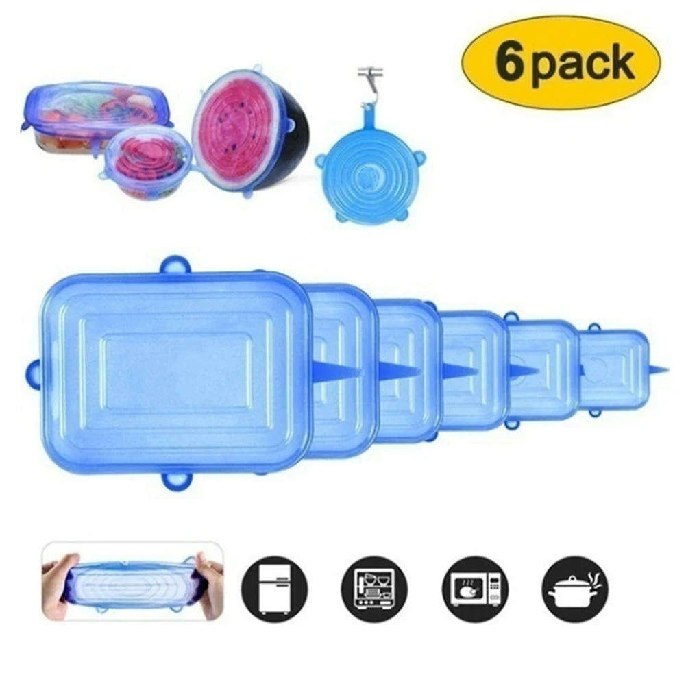 

Multi-functional Universal Silicone Stretch Lid Practical Durable Kitchen Cookware Reusable Pan Bowl Pot Seal Cover