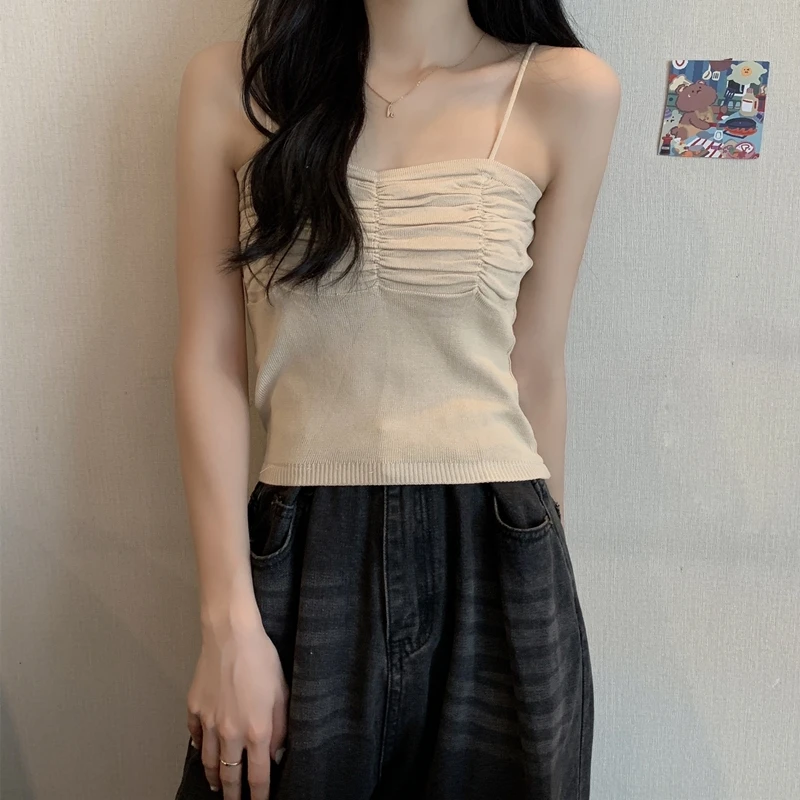 Летняя дизайнерская нишевая уличная маленькая внутренняя одежда на бретельках